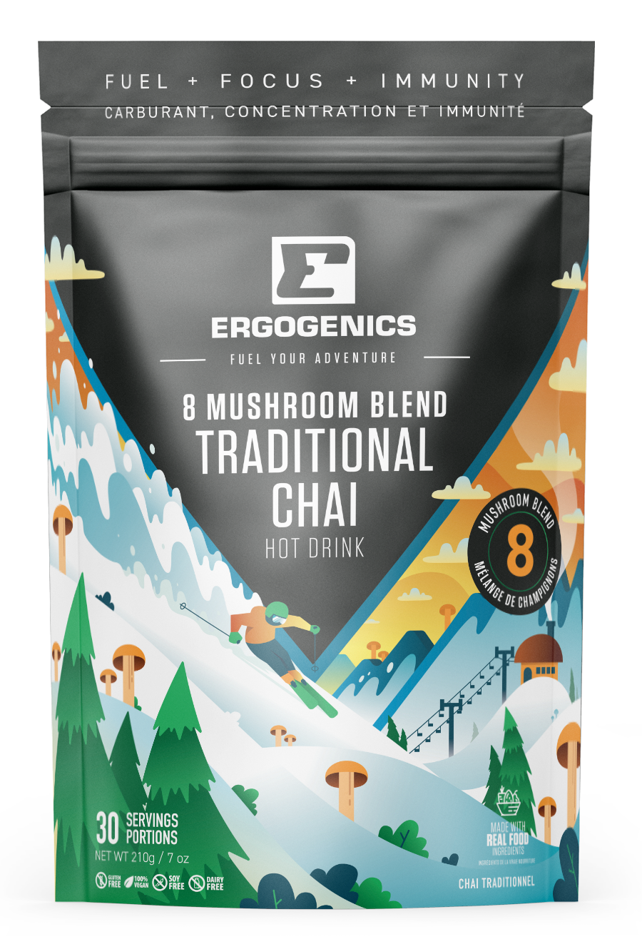 Ergogenics 8 Mushroom Blend - Traditional Chai 210g