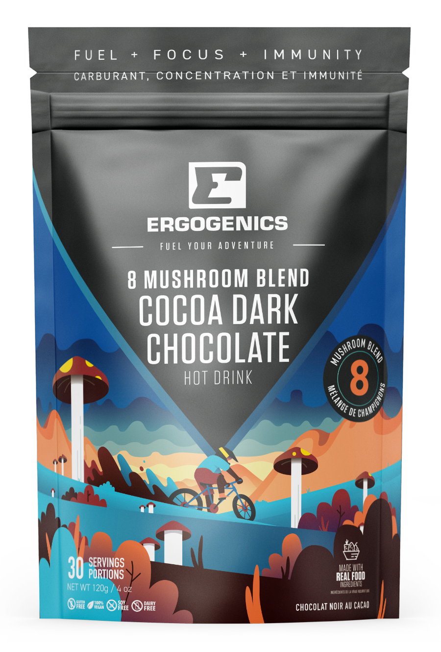 Ergogenics 8 Mushroom Blend - Dark Chocolate 120g