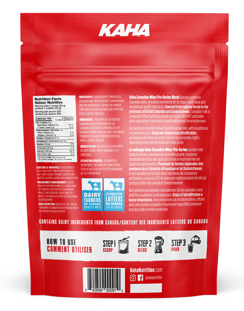Kaha Canadian Whey - Natural 720g