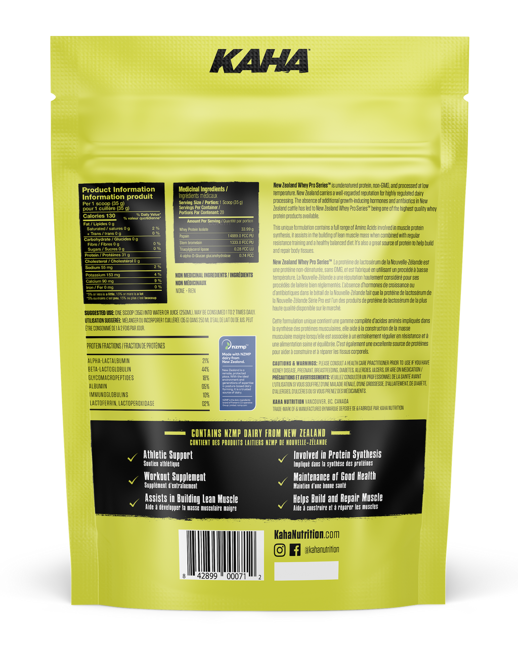 Kaha NZ Whey Isolate - Natural 720g