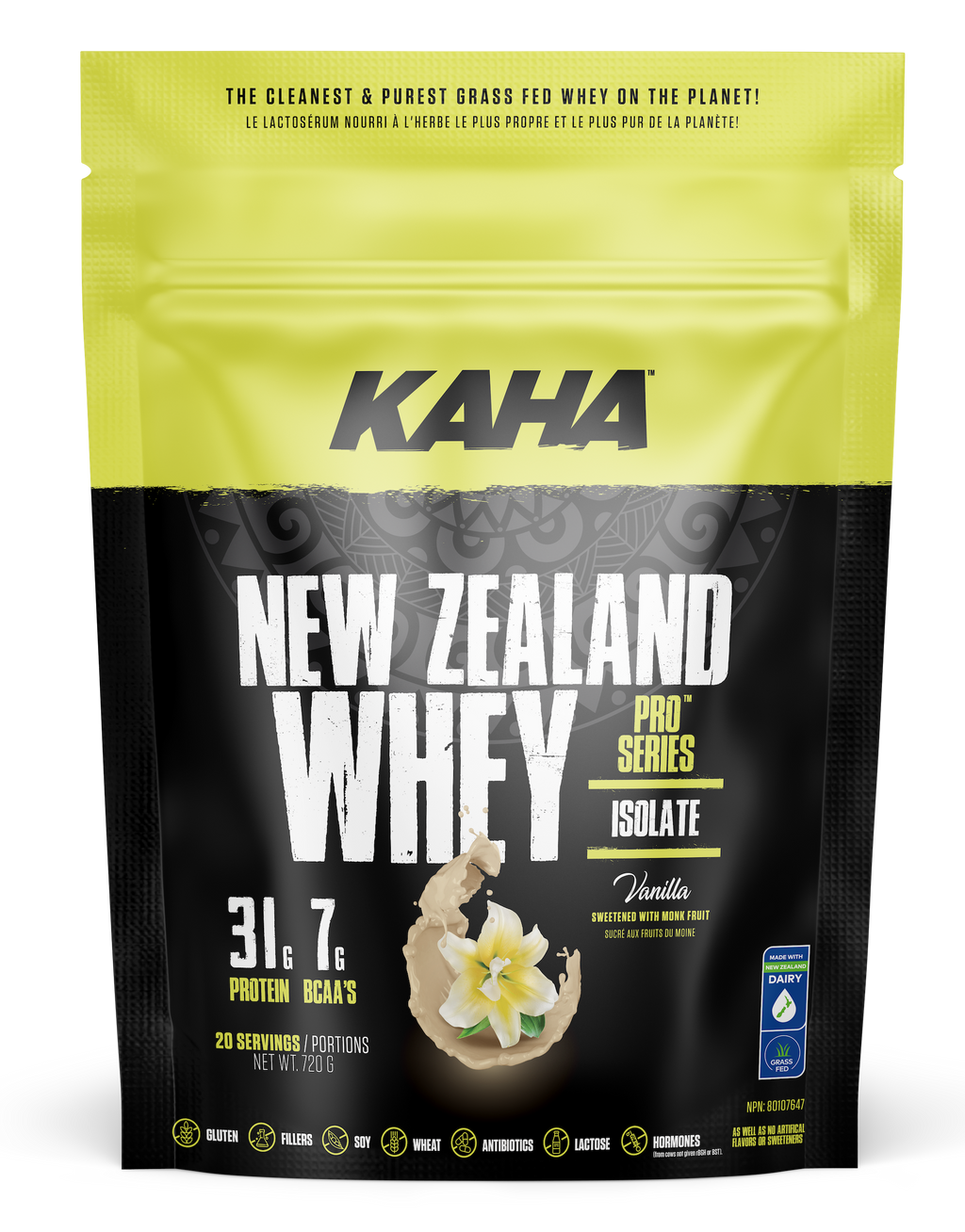 Kaha NZ Whey Isolate - Vanilla 720g