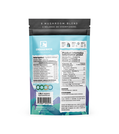 Ergogenics 8 Mushroom Blend - Matcha 120g