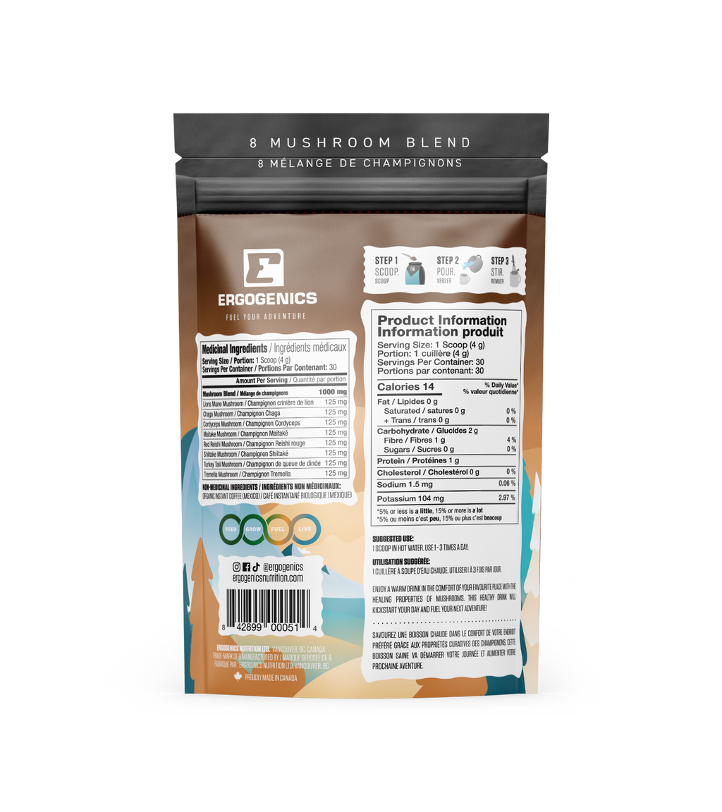 Ergogenics 8 Mushroom Blend - Coffee 120g
