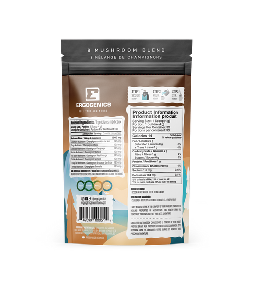 Ergogenics 8 Mushroom Blend - Coffee 120g