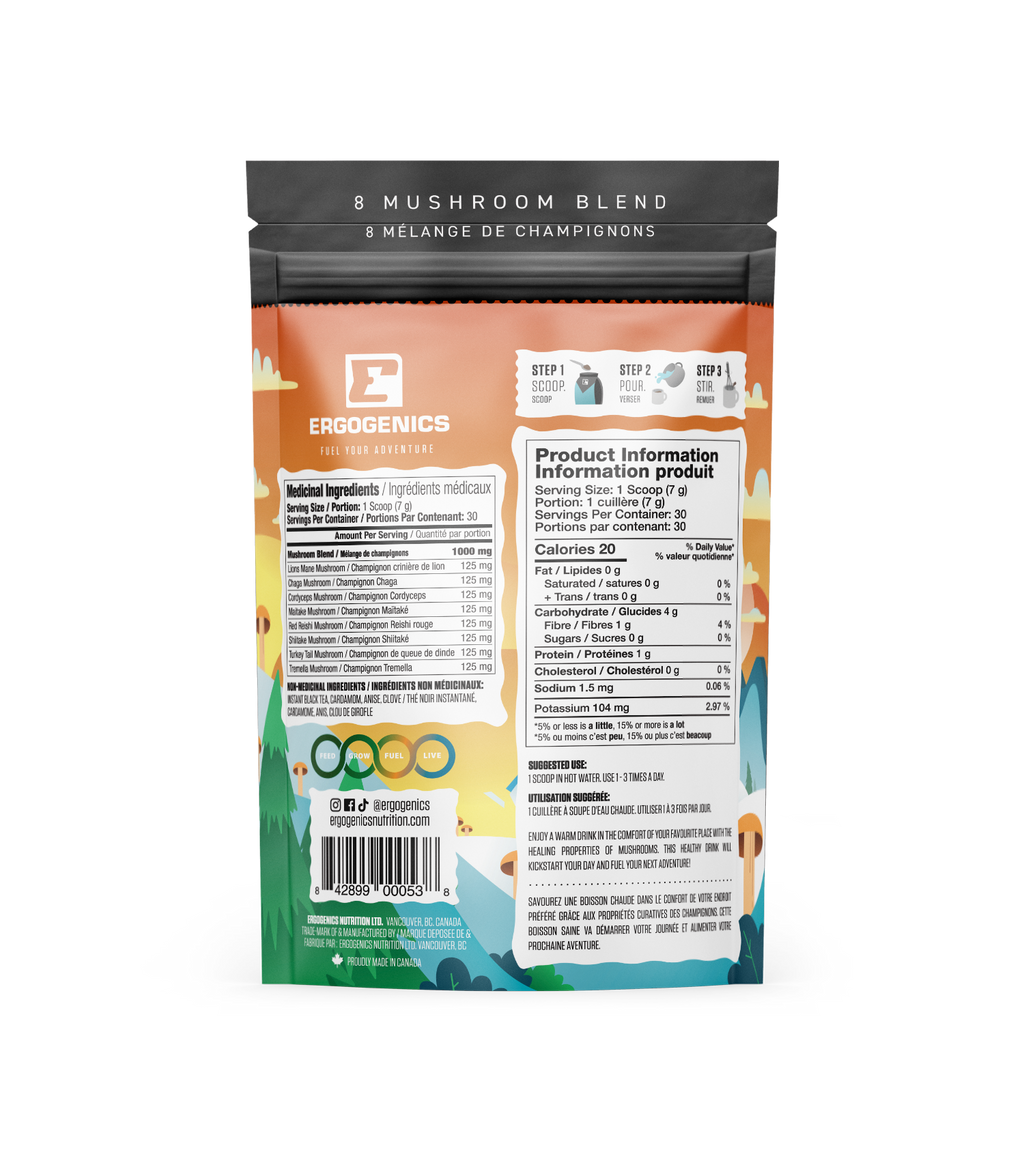 Ergogenics 8 Mushroom Blend - Traditional Chai 210g