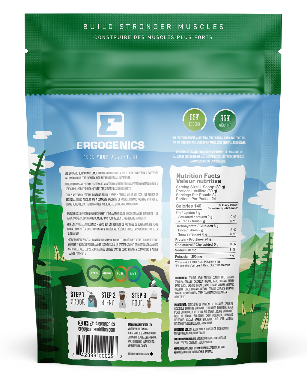 Ergogenics Plant Protein - Vanilla 720g